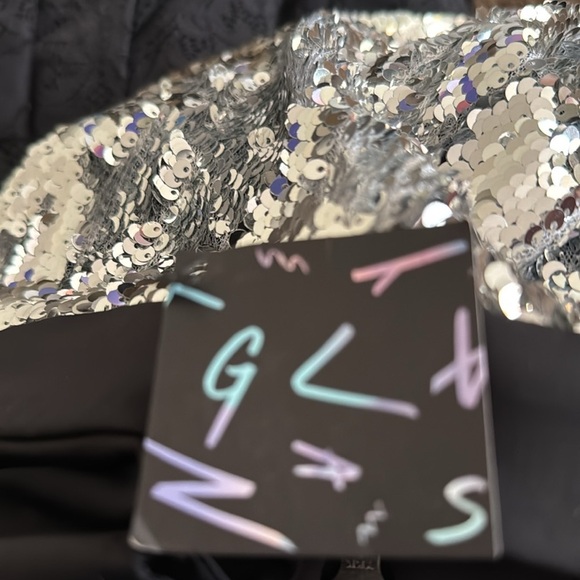 NASTY GAL Halter Black and Sequin Night Mini Dress NWT - Small - Picture 5 of 11